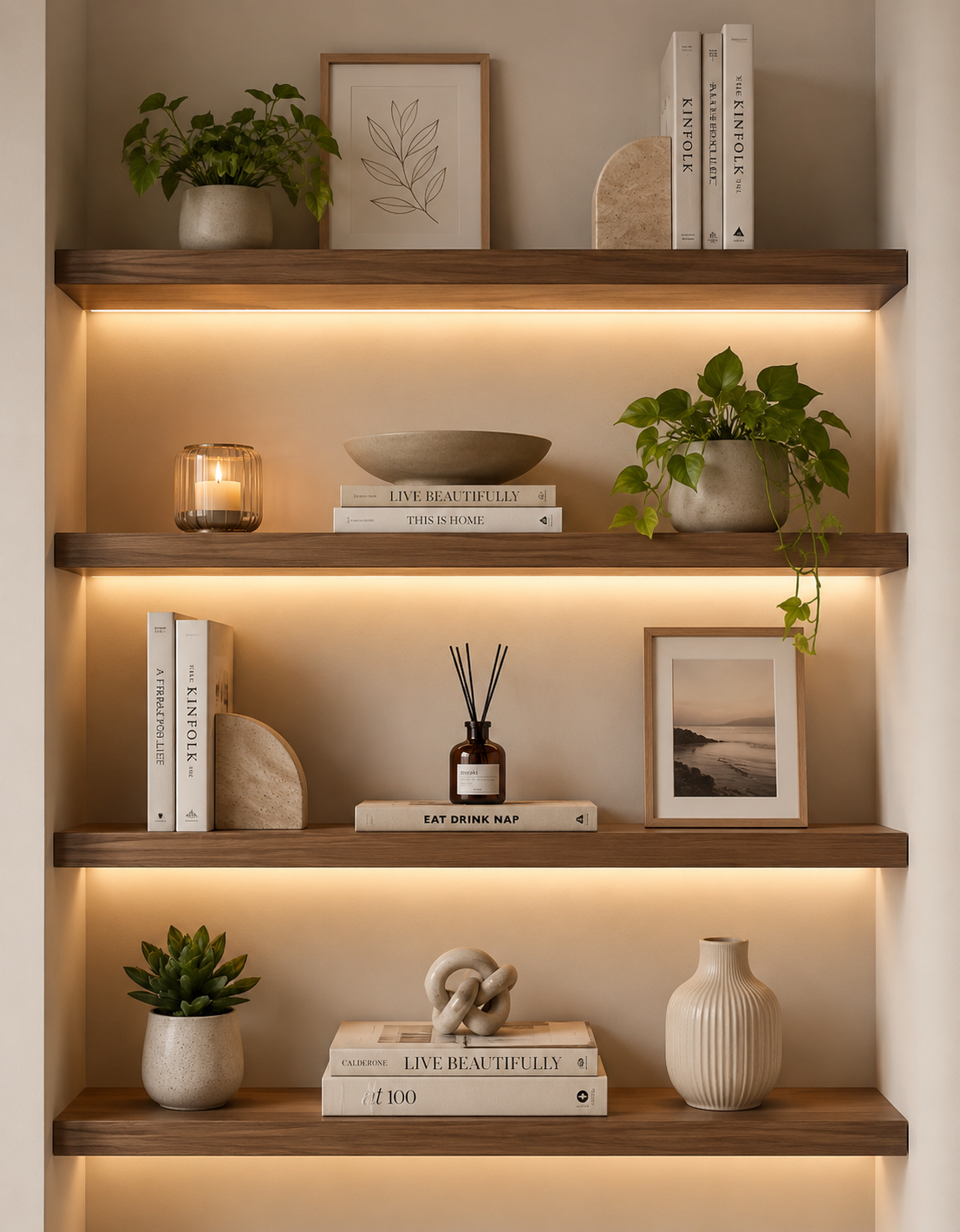 The Lumina Illuminated Floating Shelves