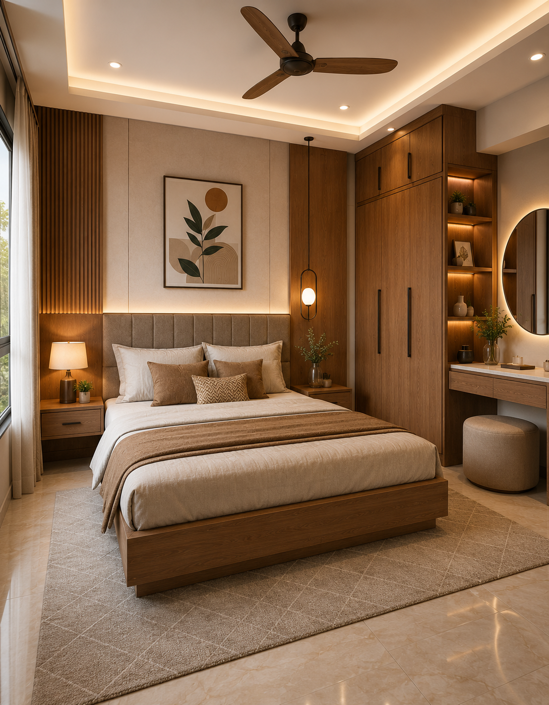 The Sienna Warm Oak Master Bedroom Suite